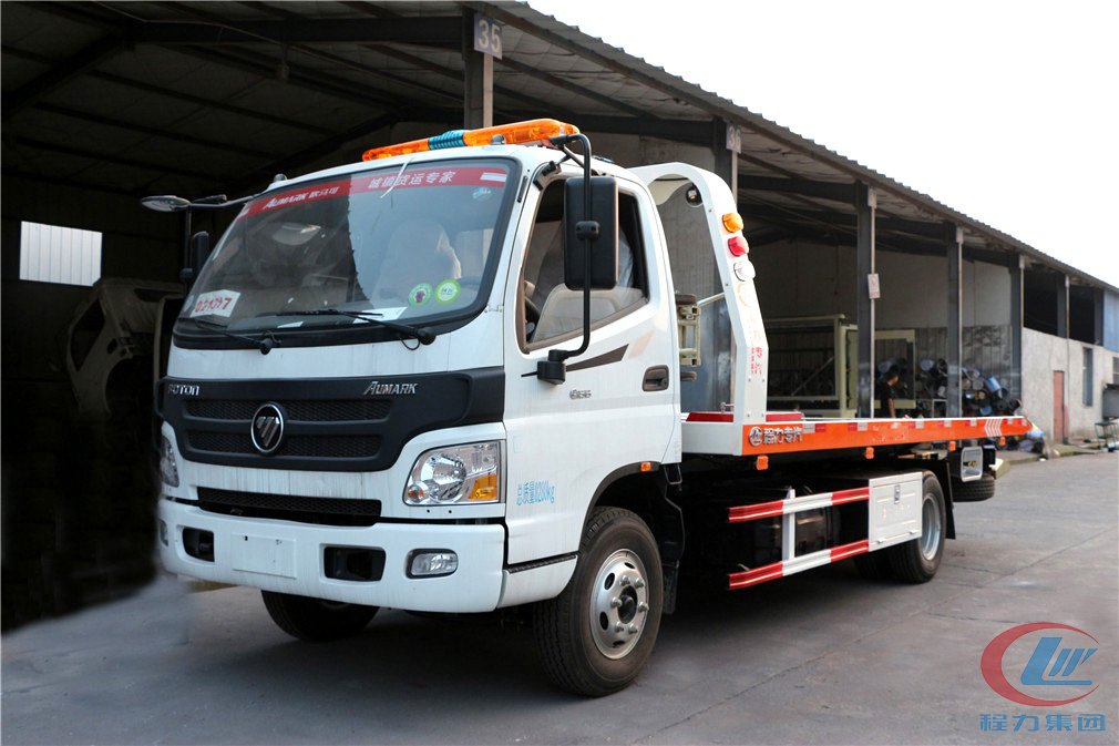 程力福田欧马可一拖二清障车高清图