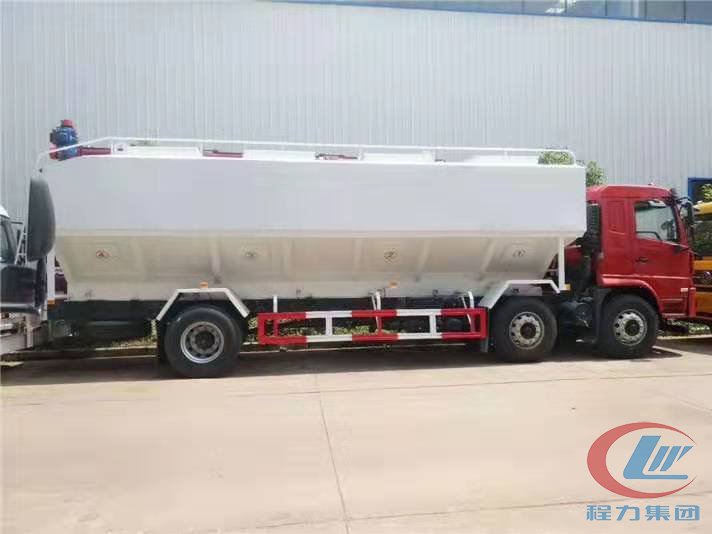 程力陕汽轩德小三轴散装饲料车